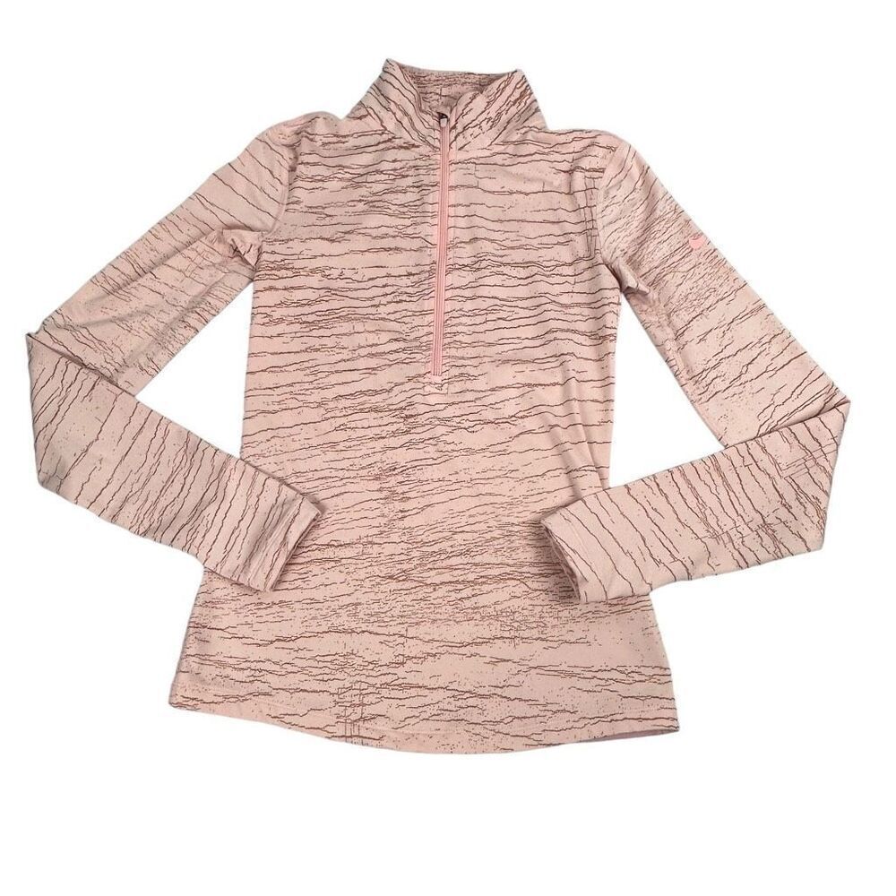 Nike Women's 1/2 Zip Dri-Fit Pullover size XS Pink Copper